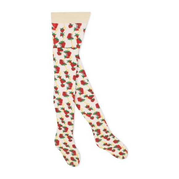 Gucci Strawberry Logo Horse-bit Tights in White - Picture 1 of 8